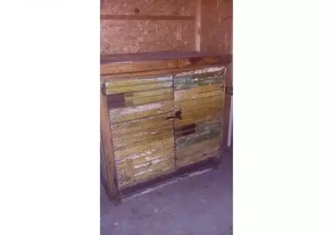 Rare distressed "Joe's Crab Shack" wooden cabinet.